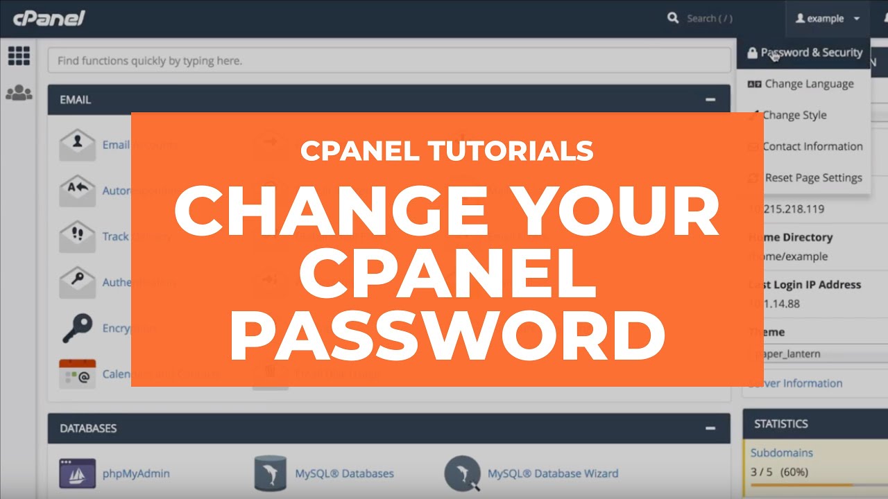 Cpanel password