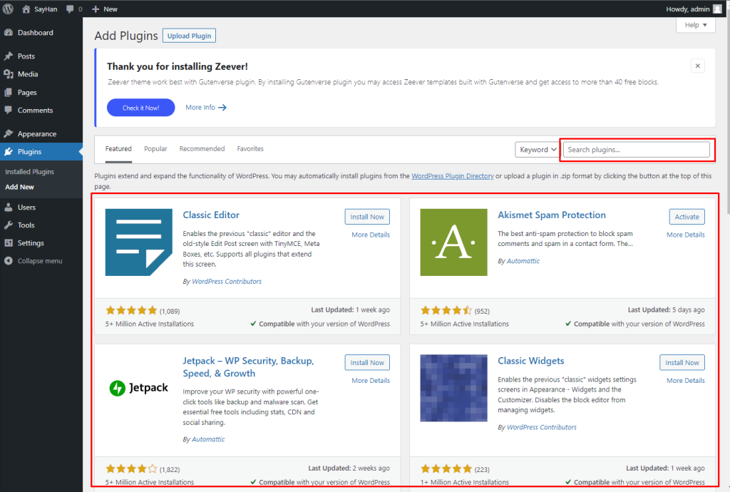 Install & Disable WordPress Plugin