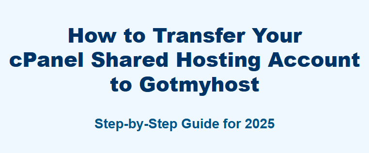 Hosting account transfer