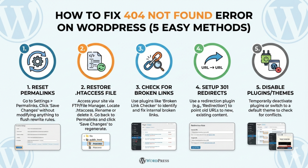 fix wordpress 404 error