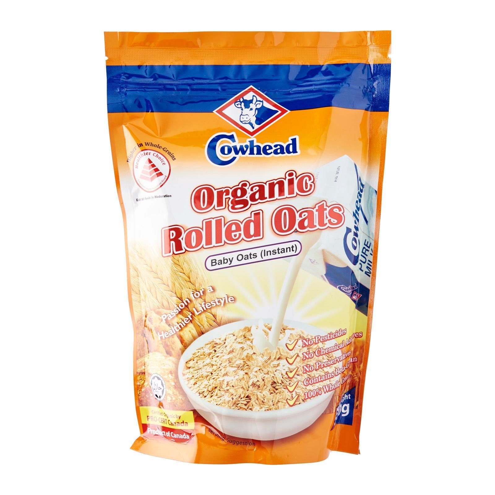 Cowhead Organic Instant Rolled Oats 500 Gm