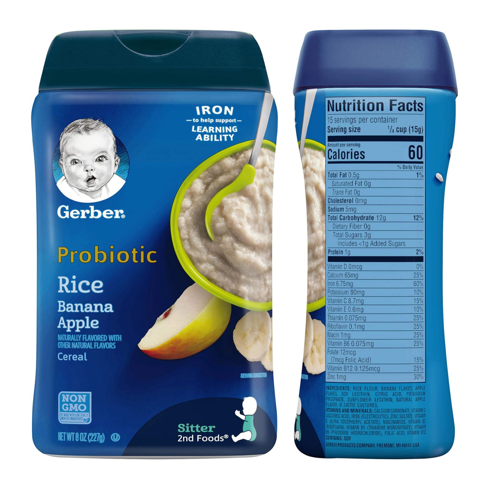 Gerber Probiotic Rice Banana Apple Cereal