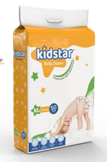 Kidstar Baby Diaper Belt System XL Size (12 to 25) Kg 50 Pices