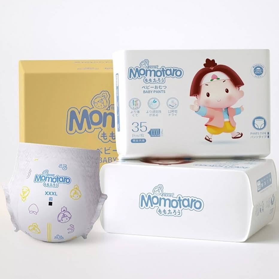 Momotaro Baby Diapers Pant 3XL Size 35 Pcs (Over-17kg), Slim & Comfortable Baby Diapers