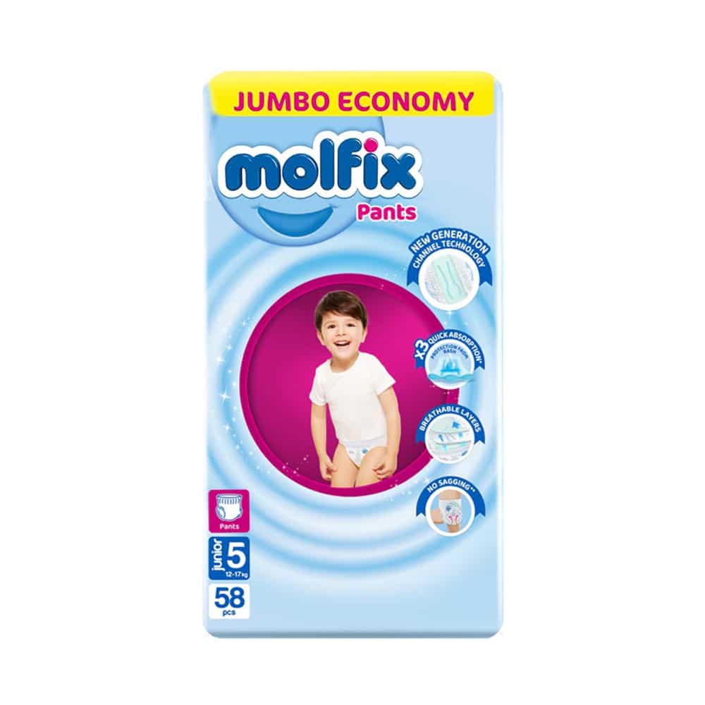 Molfix Baby Diaper Pant System 5 Junior (12-17 KG) 58 Pices ( Turkey )