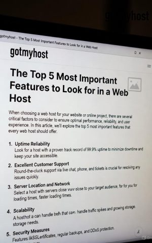 Important features of web hosting